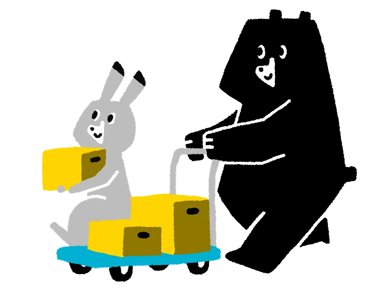 箱につめて送るだけ