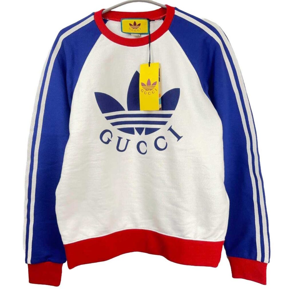 GUCCI ×adidas コラボ スウェット トレフォイルロゴプリント ミケーレ期 トレーナー XS マルチカラー 722951 メンズ グッチ アディダス